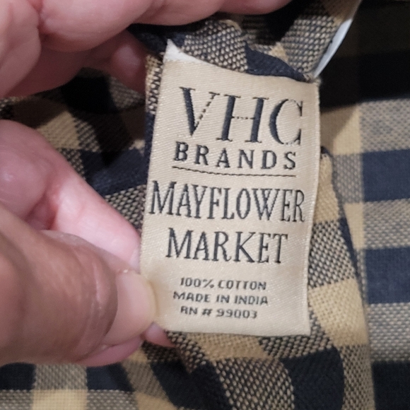 VHC Brand Mayflower Mkt black check pillow case set std country primitive EUC - Picture 5 of 10